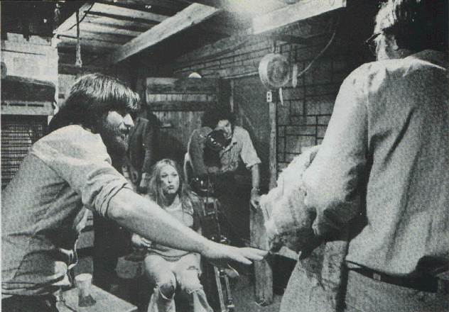 Tobe Hooper directing the BBQ shack scene