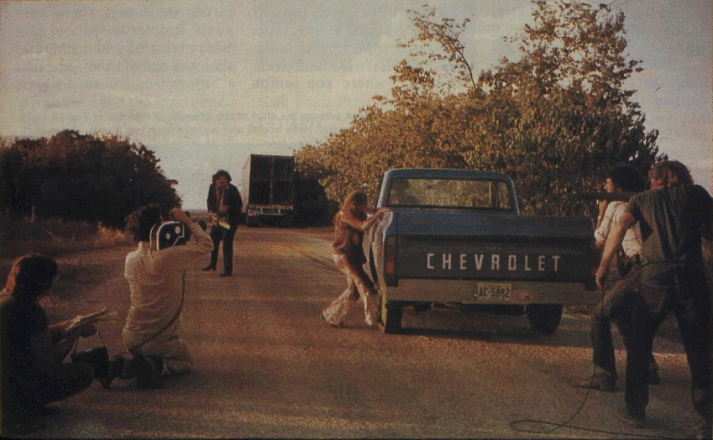 Shooting the getaway scene.
