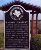 The Texas historical marker in front of the TCM cemetery.